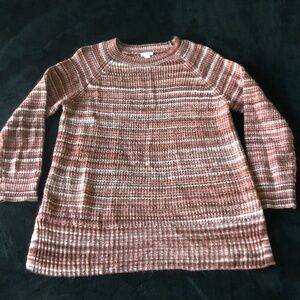 Women's a.n.a. Red Orange Pink Striped Sweater Tunic